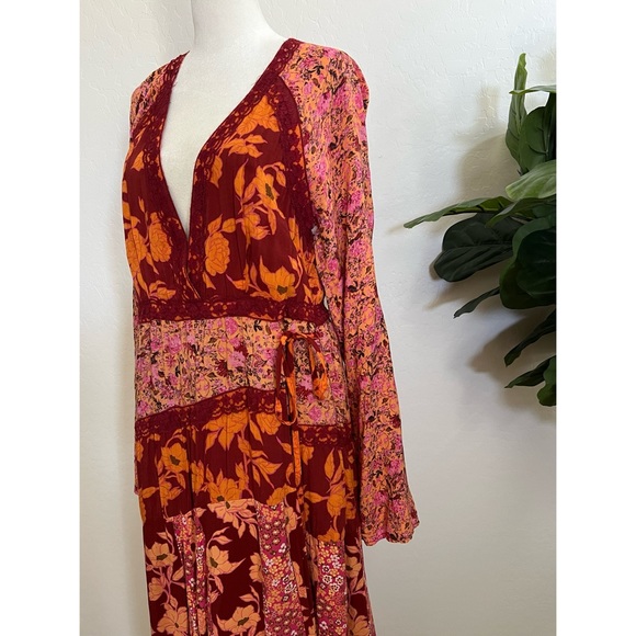 Free People Floral Tilda Maxi Dress - Red and Pink - Picture 7 of 11